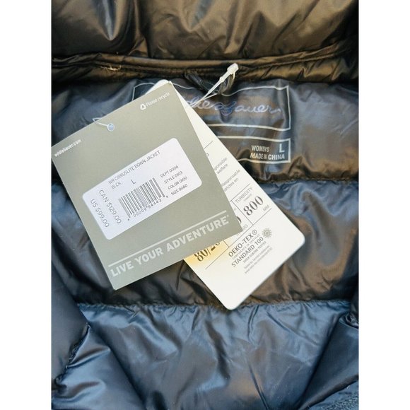 New Eddie Bauer womens Large 650 Goose Down Fill Cirruslite Jacket Black - Picture 7 of 7